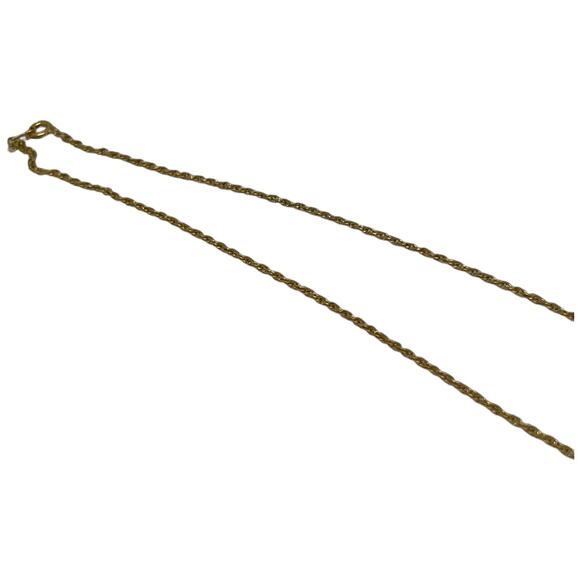 Delicate Gold Tone Chain Necklace Simple Minimalist Rope Twist Long 24 inch - Picture 12 of 12